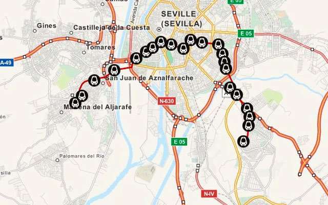 Plano completo Metro Sevilla